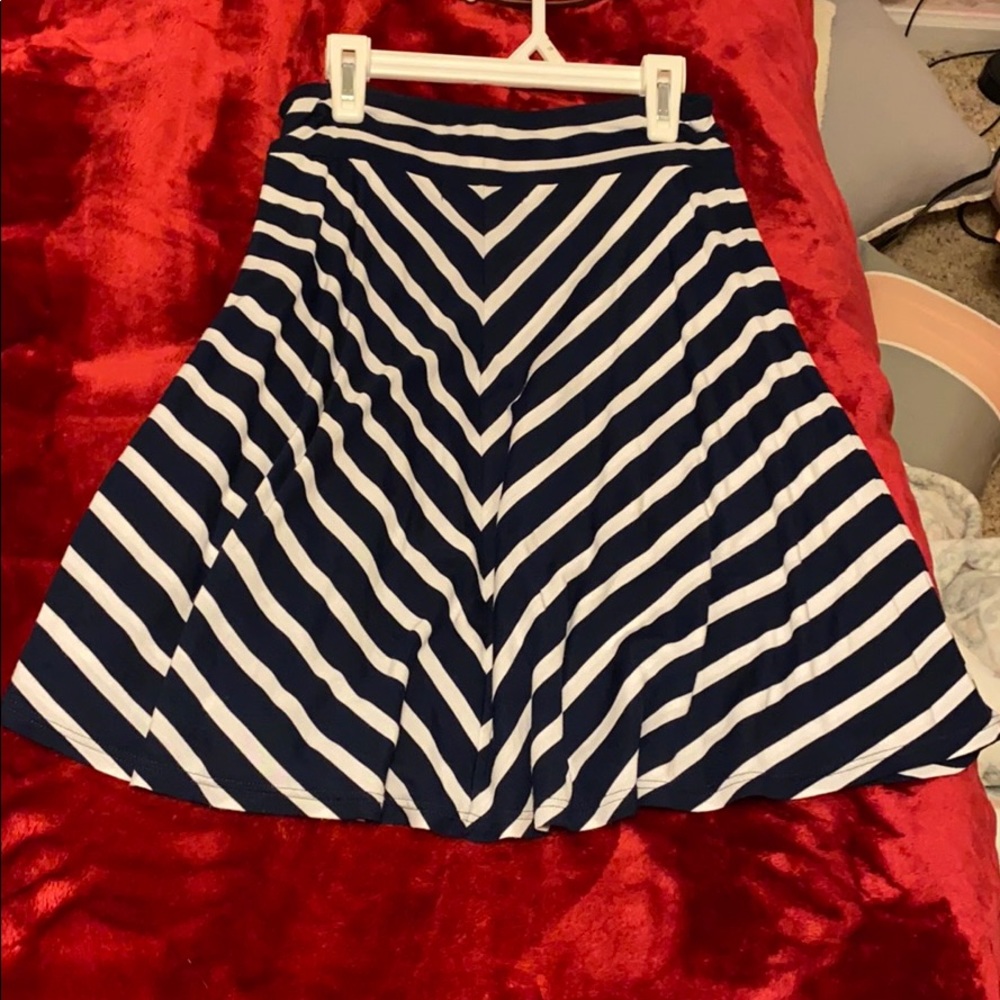 Navy and white stripped skirt
